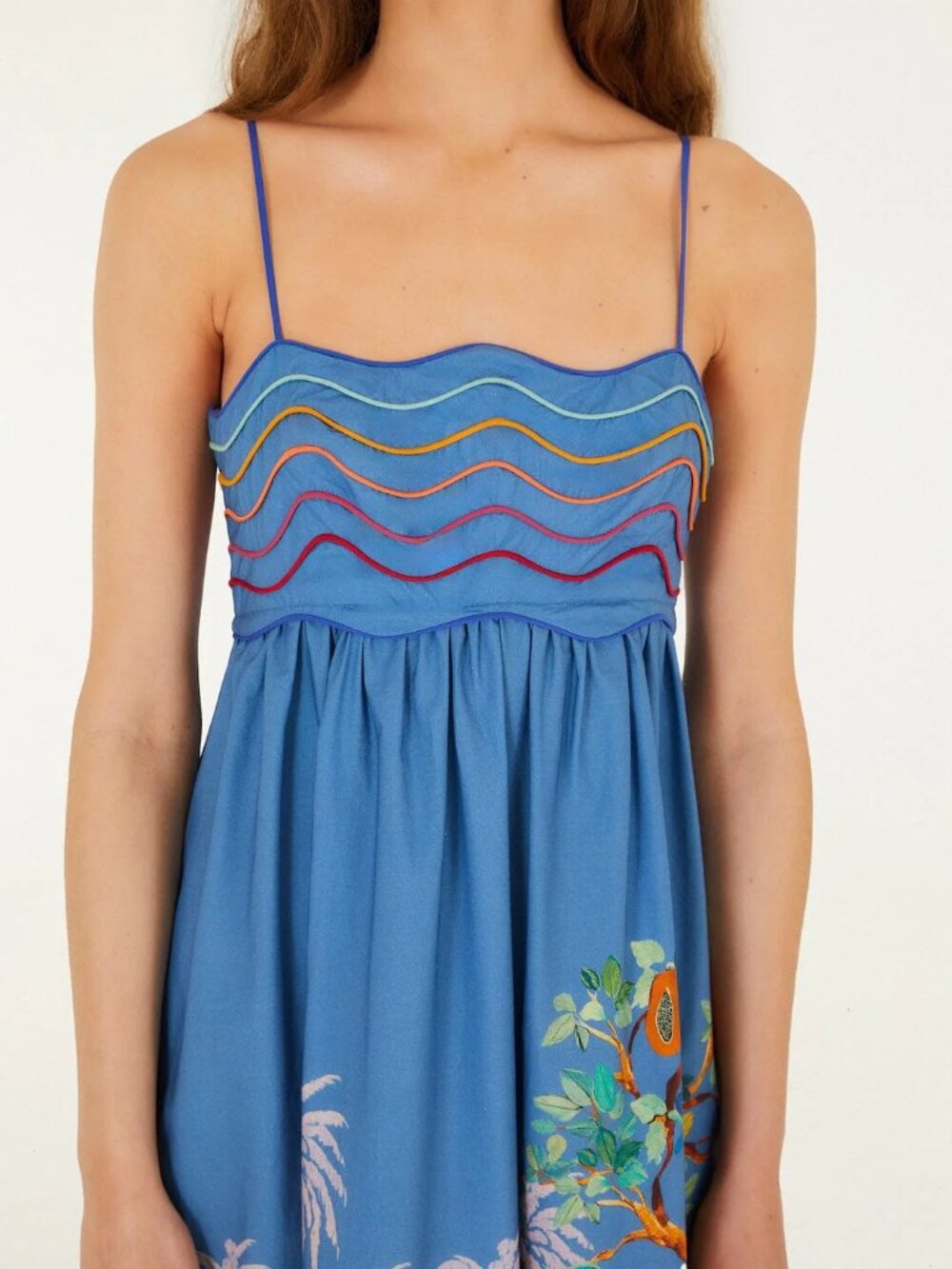 Farm Rio Multicolor Dream Landscape Organic Cotton Sleeveless Maxi Dress S NWT - Picture 3 of 9